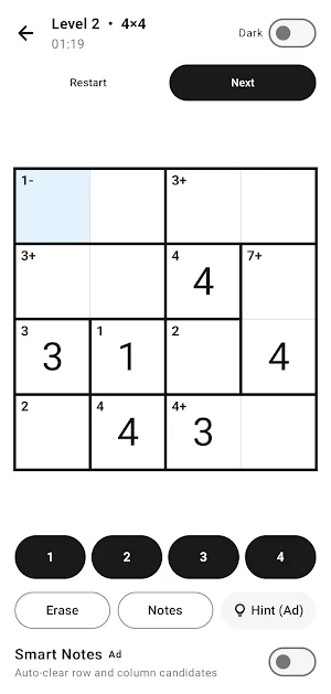 Mathdoku: Logic Grid Puzzle Screenshot 0