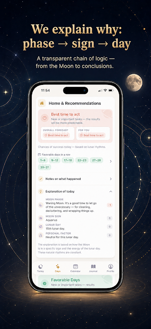 Povnia: Moon Phase Calendar Screenshot 2