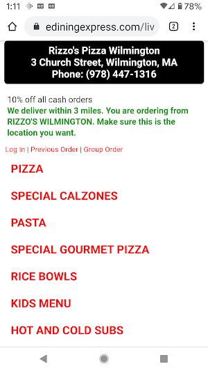 Rizzo's Roast Beef & Pizza Wilmington Screenshot 1