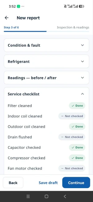 AC Service Report Screenshot 2