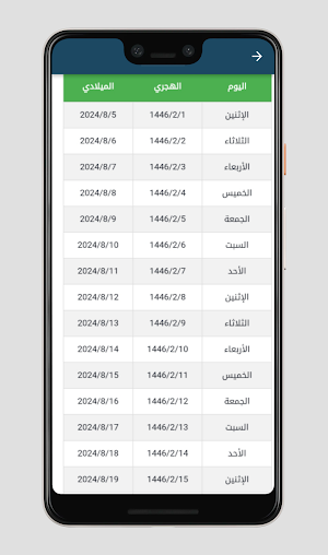 التقويم الهجري والميلادي 1446 Screenshot 2