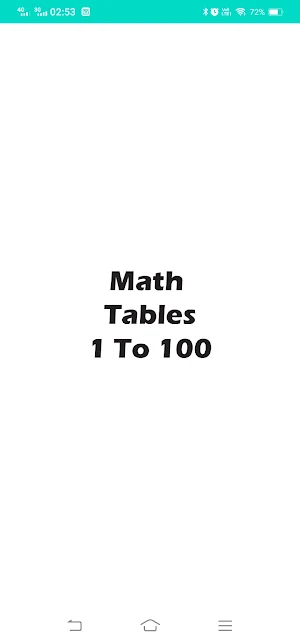 Math Tables -  (1 to 100) Screenshot 0