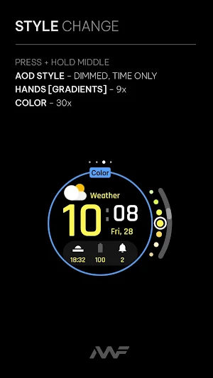 Awf Weather Digital watch face Screenshot 3