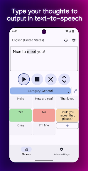 TypingTalk AAC Text-to-Speech Screenshot 0