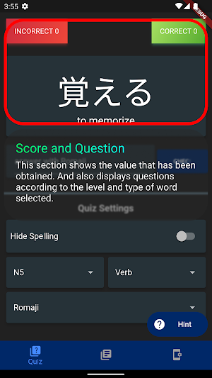 Japanese Learning Quiz Screenshot 2