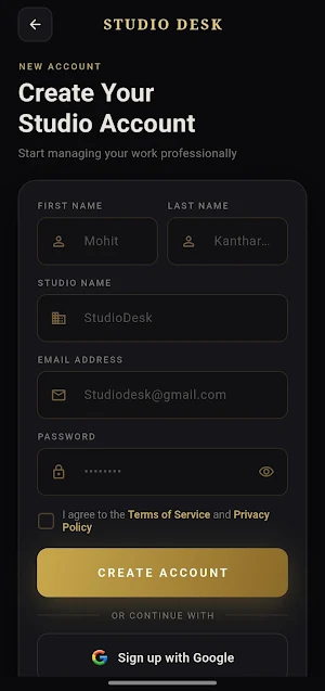 StudioDesk - Studio Manager Screenshot 1