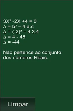 Equação de segundo grau Screenshot 2