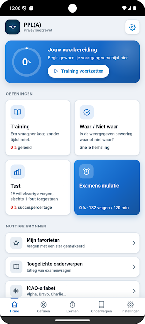 PPL-A Vliegbrevet Theorie Quiz Screenshot 0