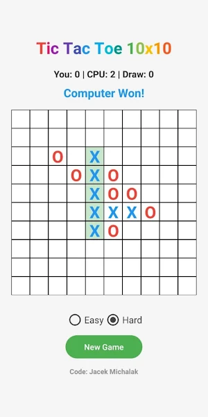 Tic Tac Toe 5 in a Row (10x10) Screenshot 3