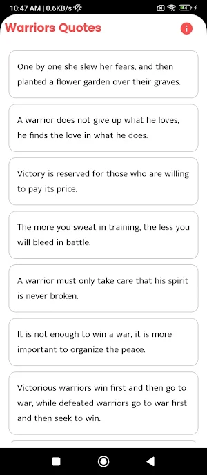 Warriors Quotes and Sayings Screenshot 0