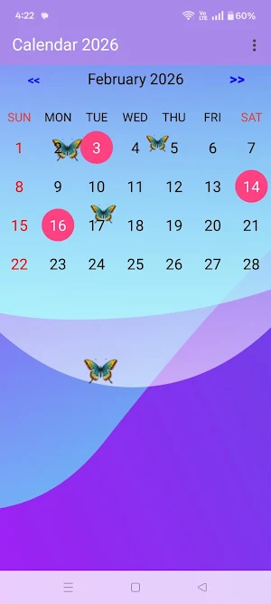 Calendar 2026 with Holidays Screenshot 2