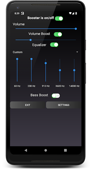 Volume Booster, Equalizer and Bass Boost for Music Screenshot 2