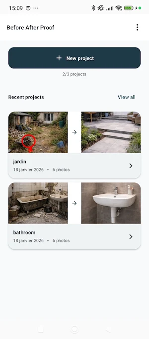 Before After Proof: Job Photos Screenshot 1