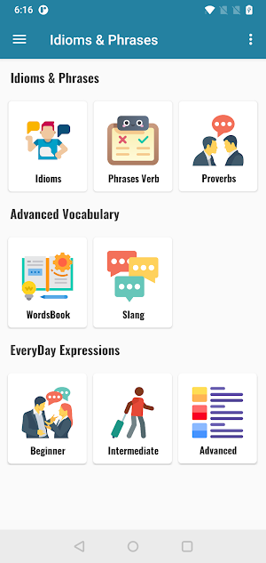Idioms, Phrases & Expressions Screenshot 1
