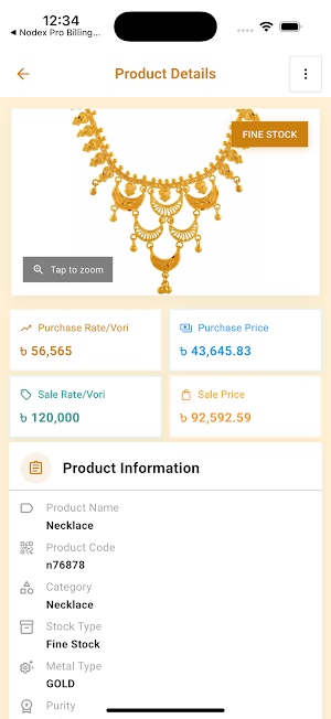 Jewellery Billing & Inventory Screenshot 2