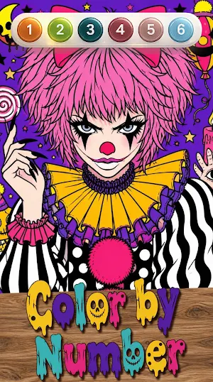 Evil Clown Color by Number Screenshot 2