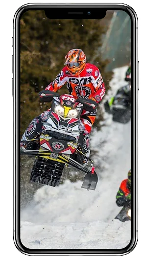 Stunning Snowmobile Race Wallpaper Screenshot 3