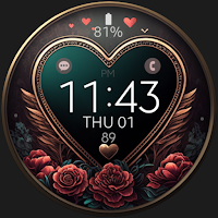 Love Rose digital watch face