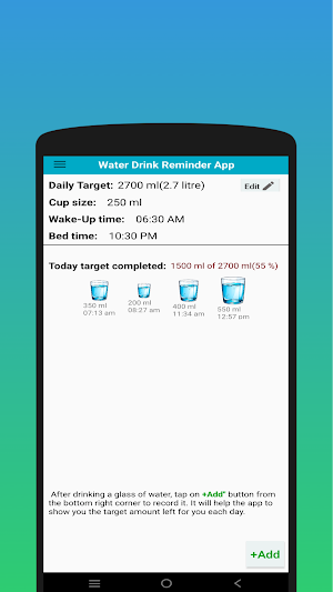 Water Drink Reminder App Screenshot 1