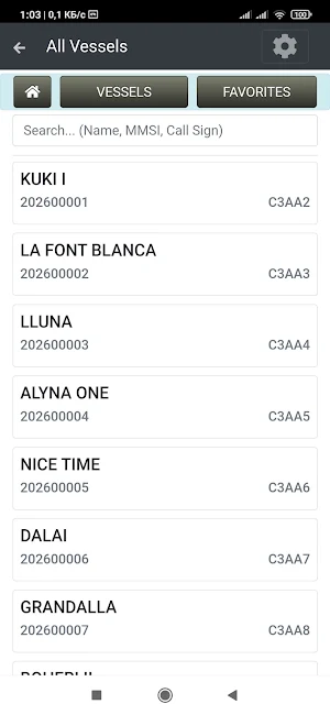 All Vessels - cMate Screenshot 1