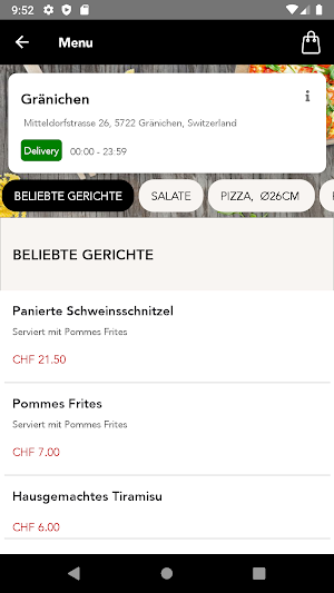 Restaurant & Pizzeria Jägerstü Screenshot 1
