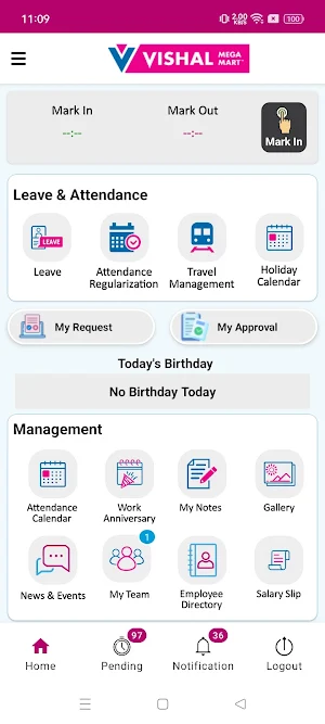 MyVishal HRMS Screenshot 2