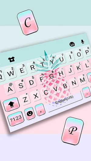 Pastel Pineapple Keyboard Theme Screenshot 1