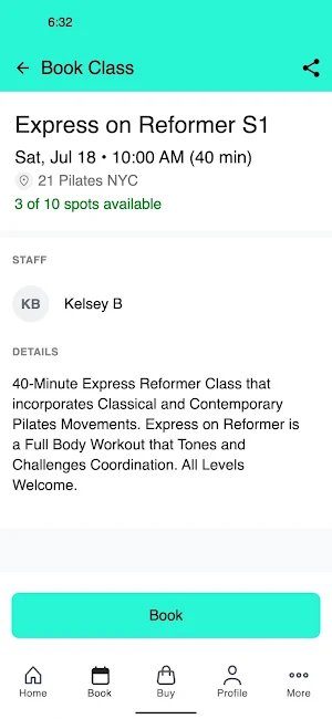 21 Pilates NYC Screenshot 2
