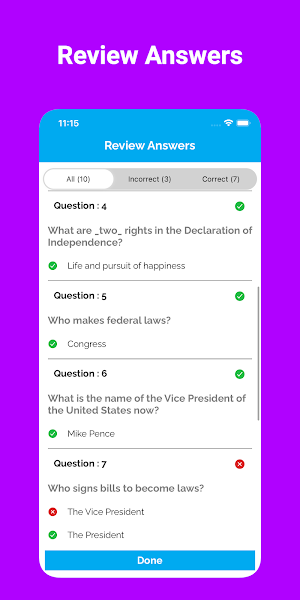 US Citizenship Prep Test 2023 Screenshot 3