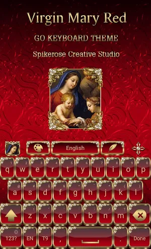 Virgin Mary Red Go Keyboard theme Screenshot 0