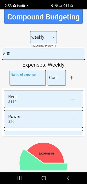 Compound Budgeting Calculator Screenshot 0