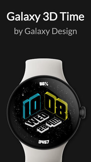 Galaxy 3D Time Watch Face Screenshot 0