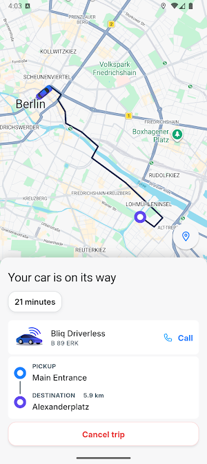 Bliq Driverless Screenshot 1