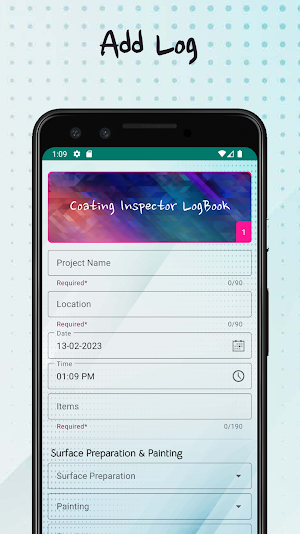 Coating Inspector Log Book Screenshot 2