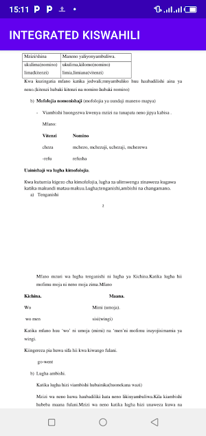 Intergrated Kiswahili Screenshot 1