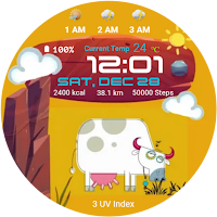 Animated Cow World Watch Face