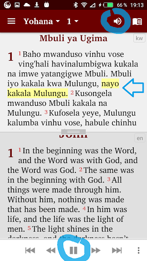 Kwere, Swahili, English Bible Screenshot 1