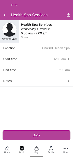 Unwind Health Spa Screenshot 2