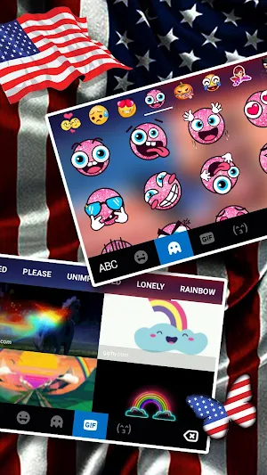 Us Flag Butterfly Keyboard Theme Screenshot 3