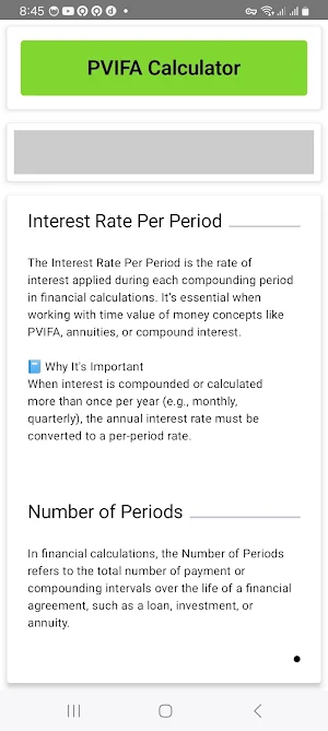 PVIFA Calculator Screenshot 1