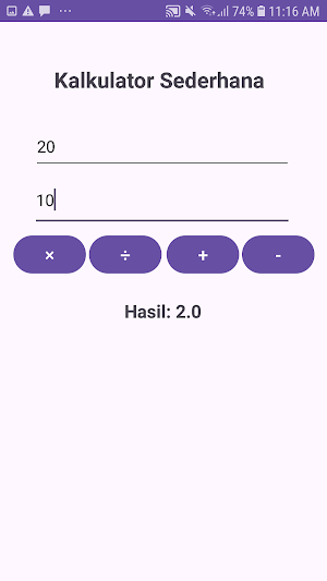 Kalkulator Sederhana Screenshot 1