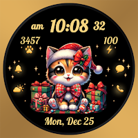 AZ269 Christmas Cat Watch Face