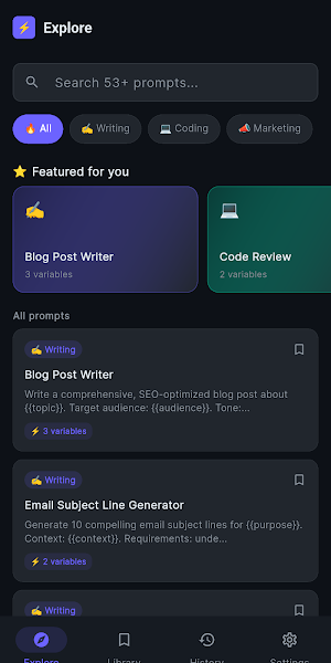 PromptCrate: AI Prompt Manager Screenshot 1