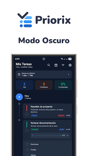 Priorix - To-Do, Tareas Screenshot 2