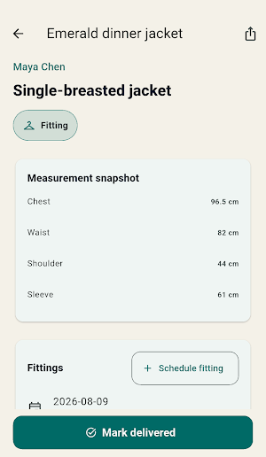 Tailor Job Cards Screenshot 1