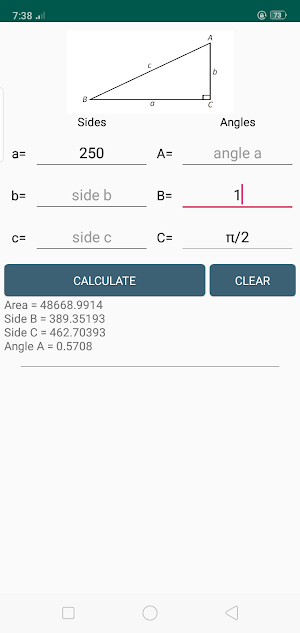 Triangle + Trigonometry + SinCosTan Calculator Pro Screenshot 3