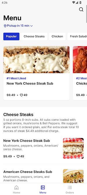 Monk's Cheesesteaks Screenshot 1