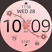 Pink Bloom Digital Watch Face