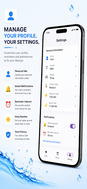 Water Reminder & Tracker Screenshot 2