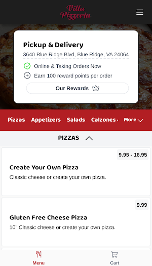 Villa Pizzeria Screenshot 1